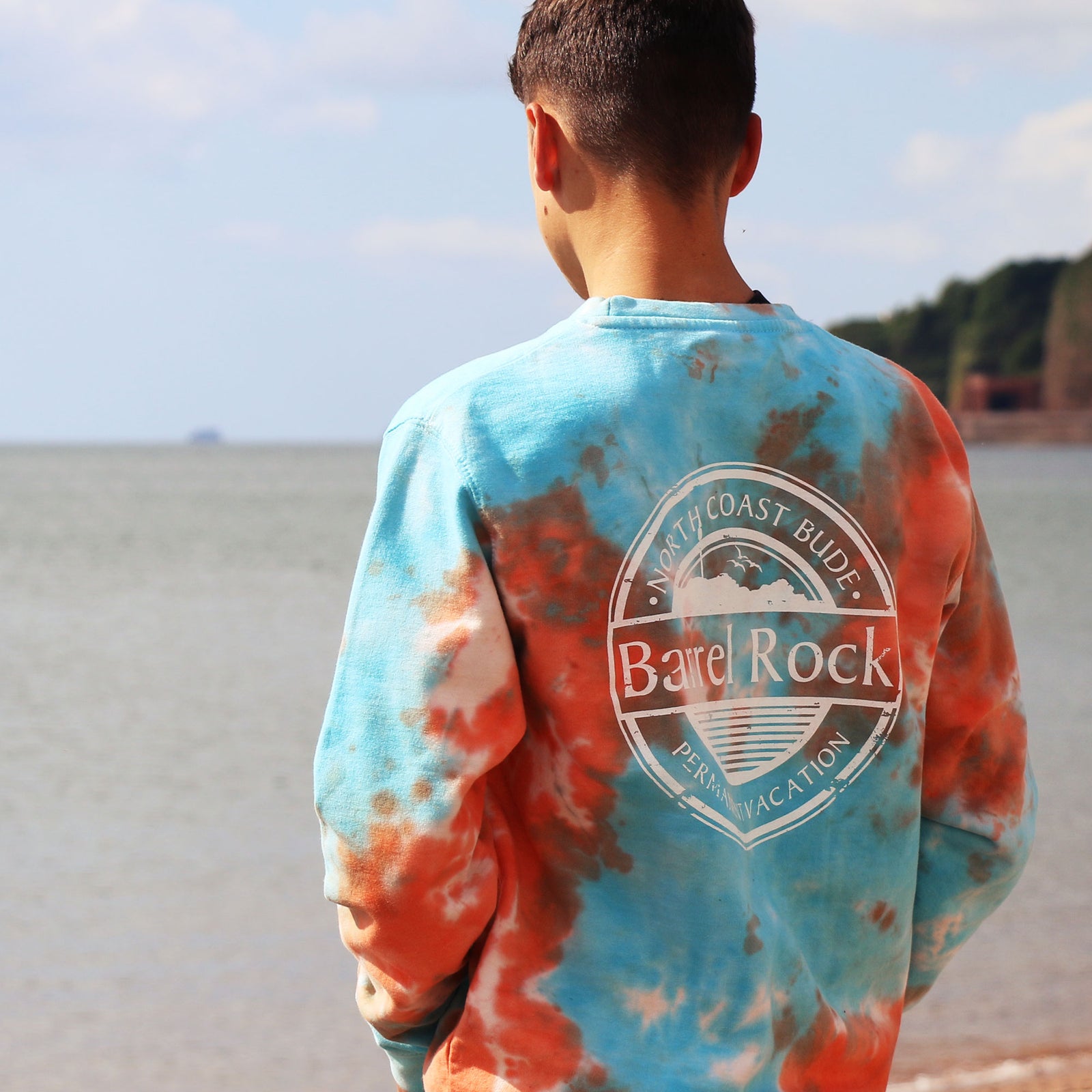 Barrel Rock 'Permanent Vacation' Tie-Dye Crew Sweat