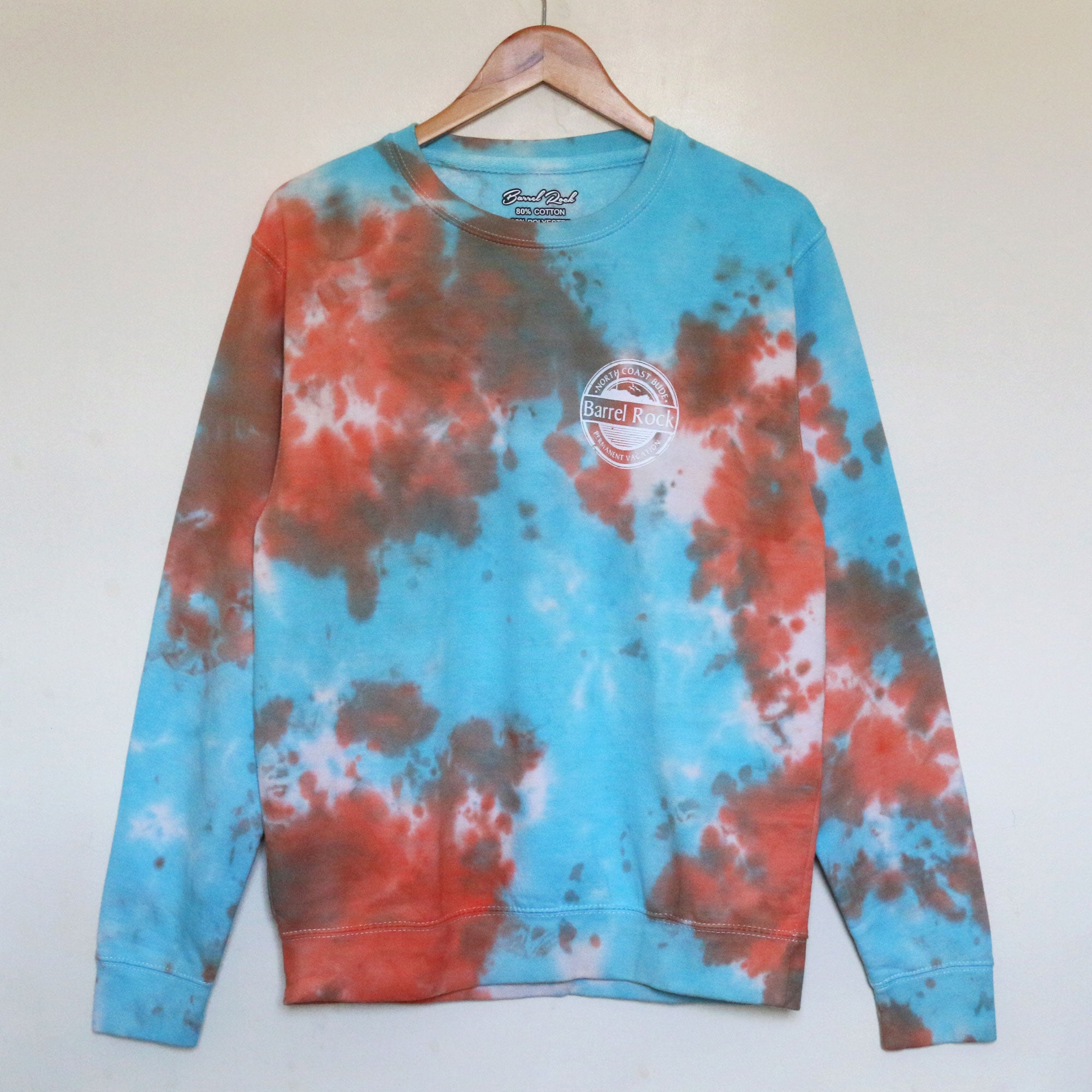Barrel Rock &#39;Permanent Vacation&#39; Tie-Dye Crew Sweat