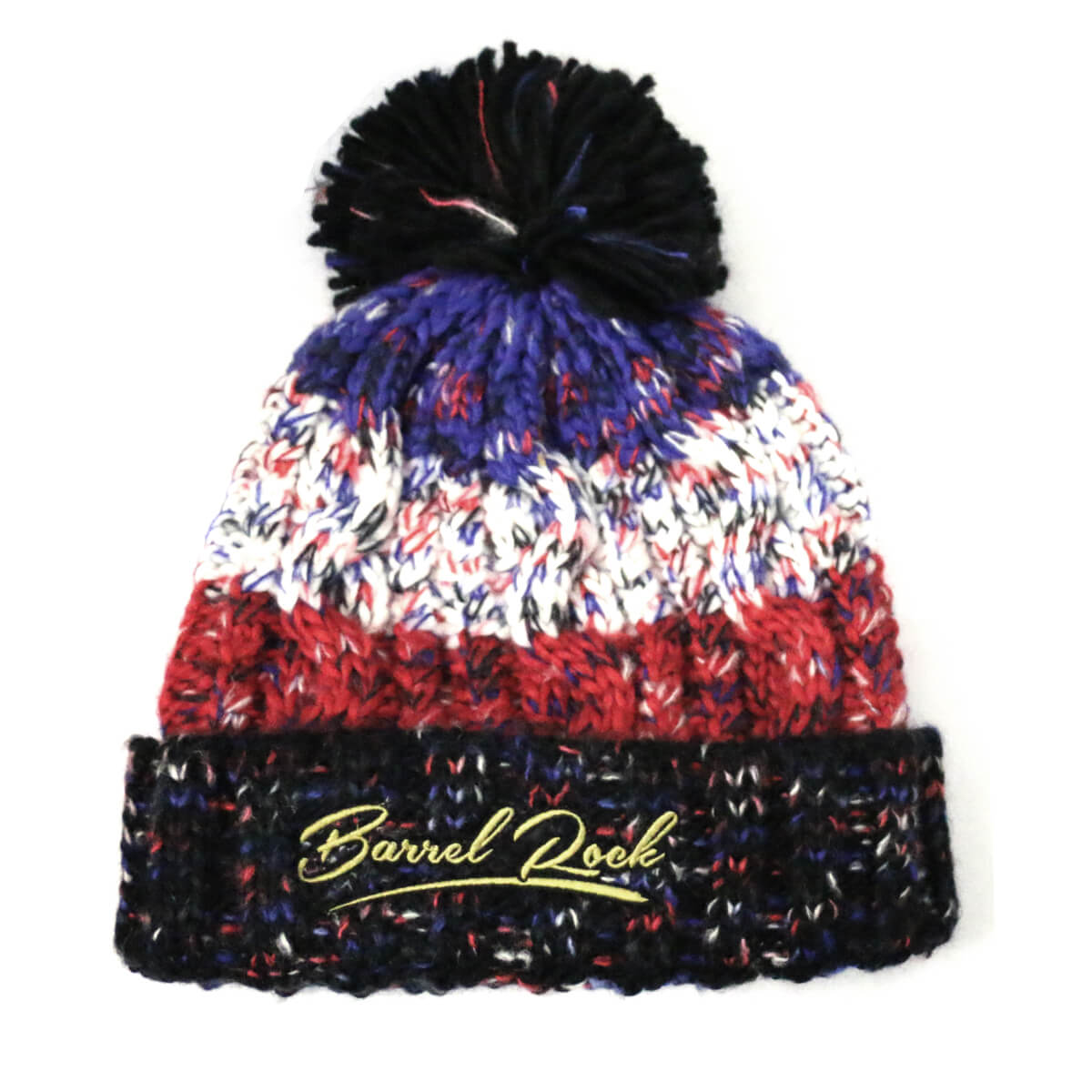 Corkscrew Embroidered Pom Pom Beanie
