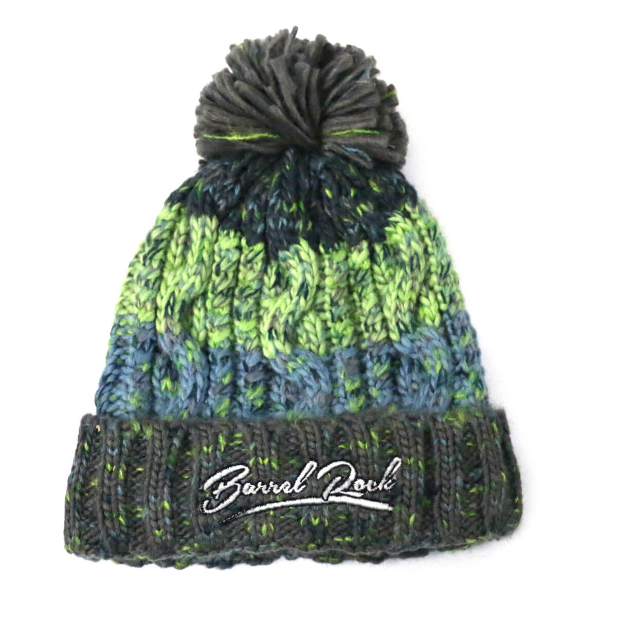 Corkscrew Embroidered Pom Pom Beanie