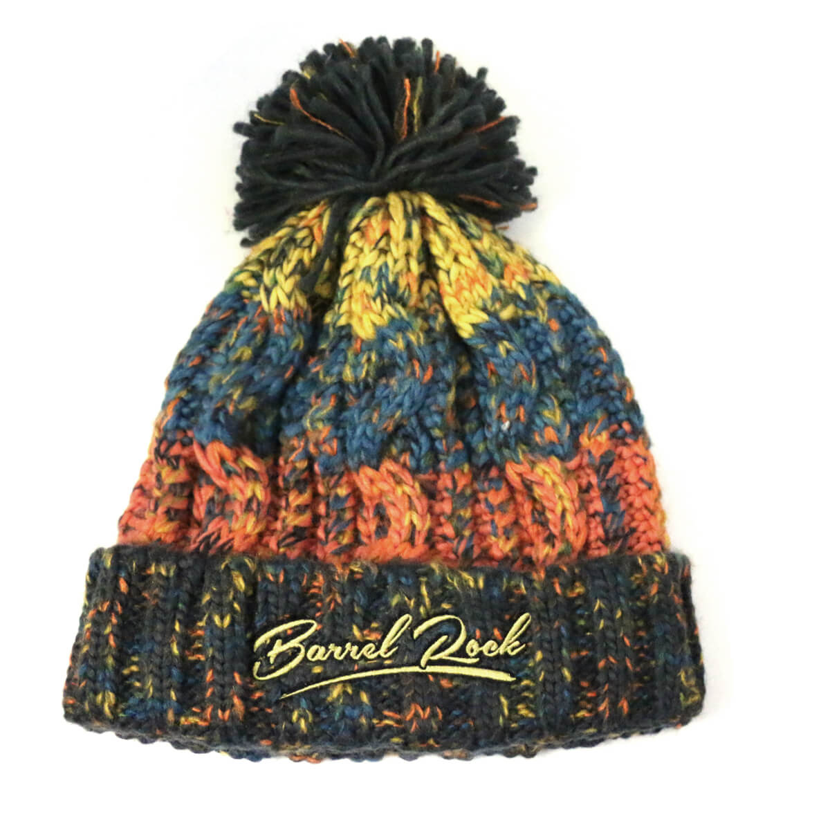 Corkscrew Embroidered Pom Pom Beanie