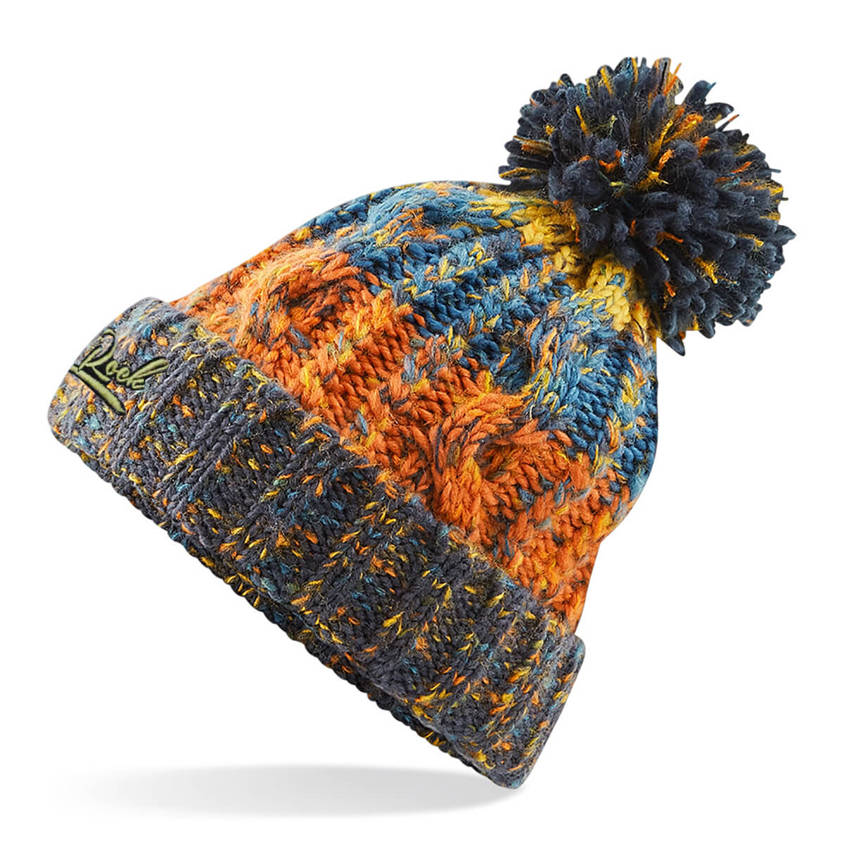 Corkscrew Embroidered Pom Pom Beanie