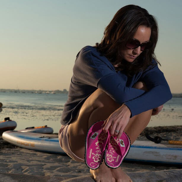 Gumbies Islander Flip-Flops - Pink Hibiscus