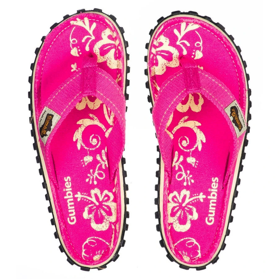 Gumbies Islander Flip-Flops - Pink Hibiscus