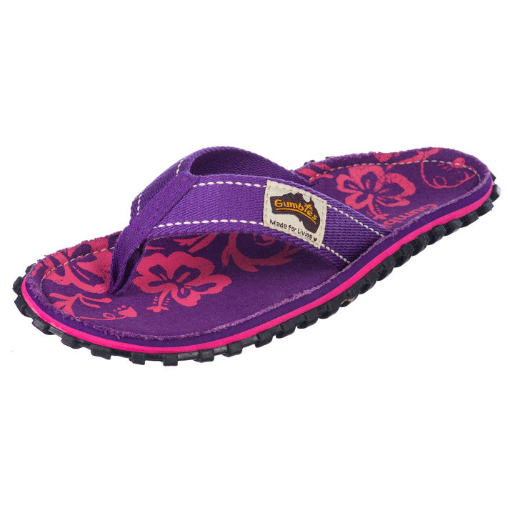 Gumbies Islander Flip-Flops - Purple Hibiscus